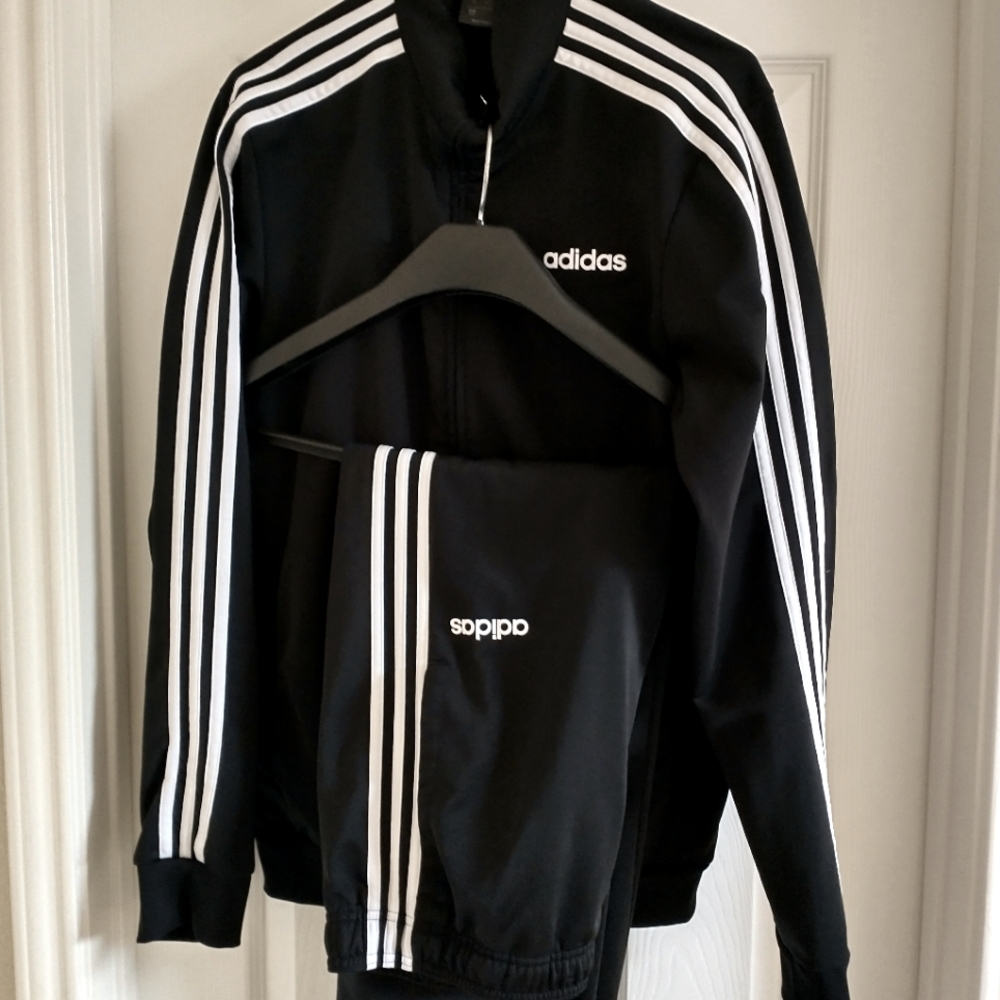 Adidas Black and white track suit